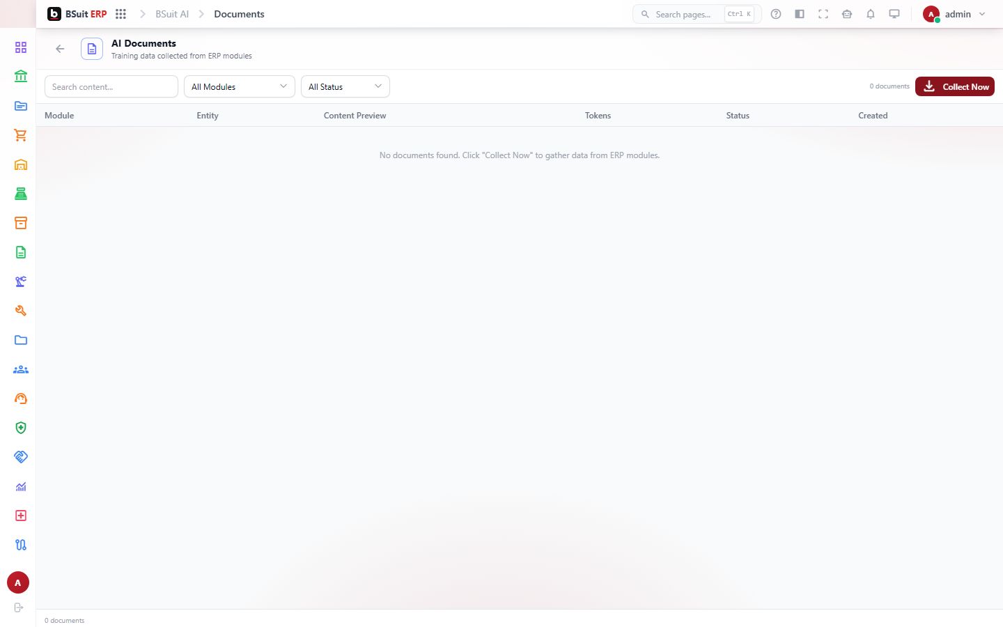 Screenshot of the AI Documents page