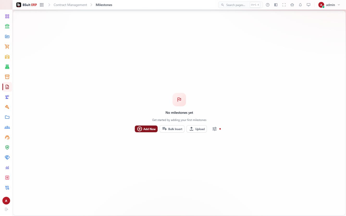 Screenshot of the Milestones page