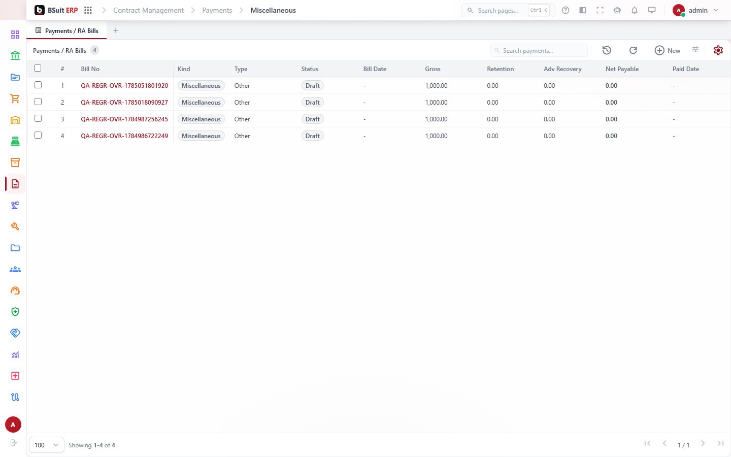 Screenshot of the Miscellaneous page