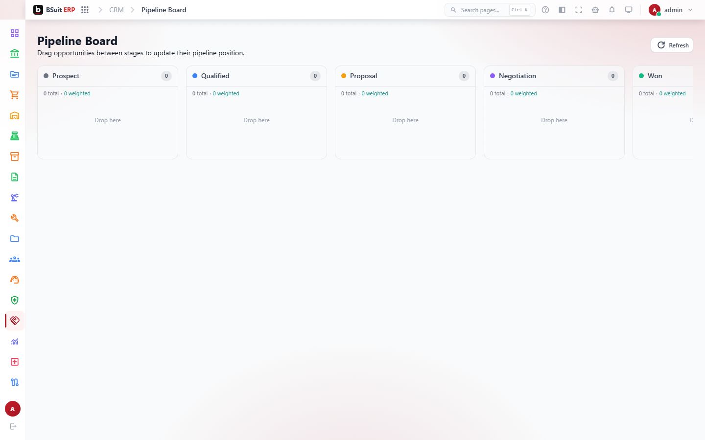 Screenshot of the Pipeline Board page
