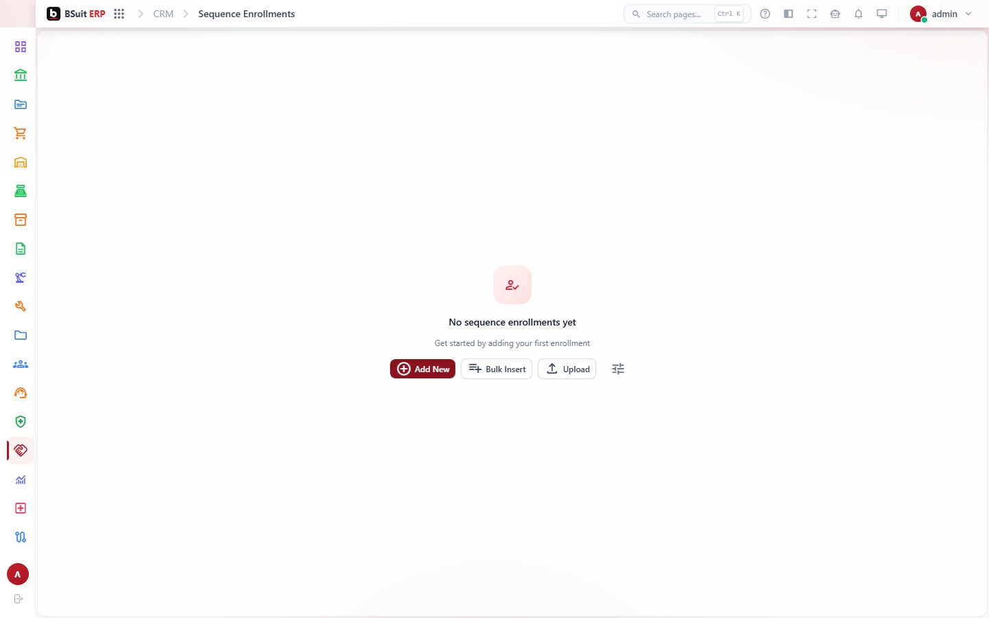 Screenshot of the Sequence Enrollments page