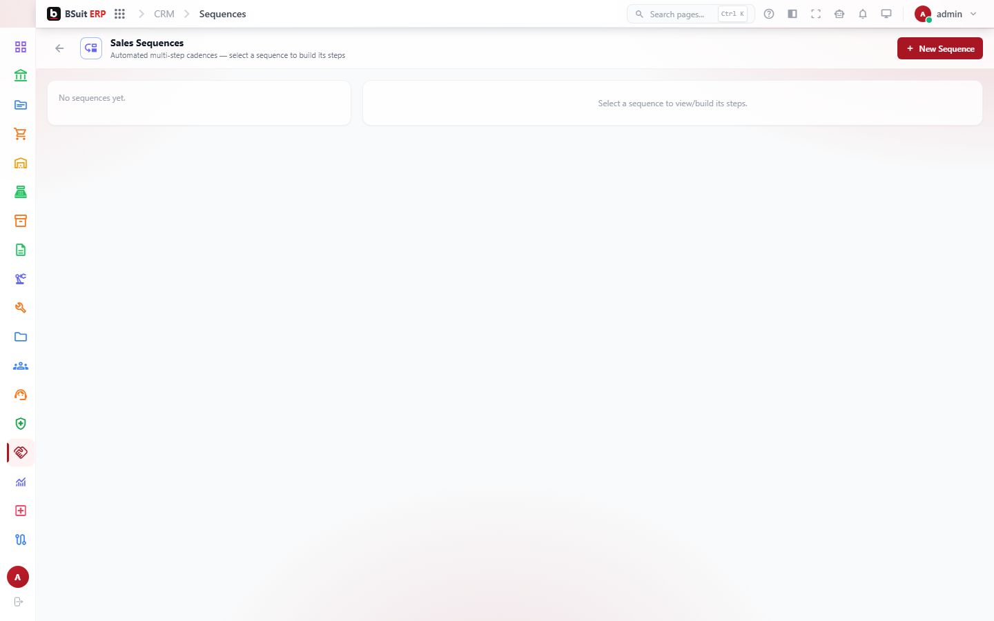 Screenshot of the Sales Sequences page