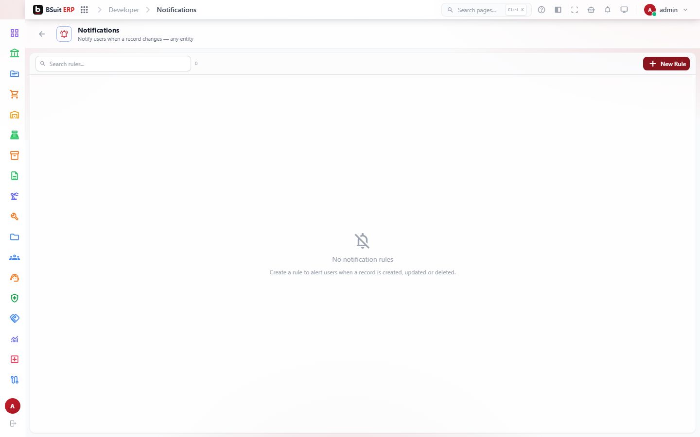 Screenshot of the Notifications page