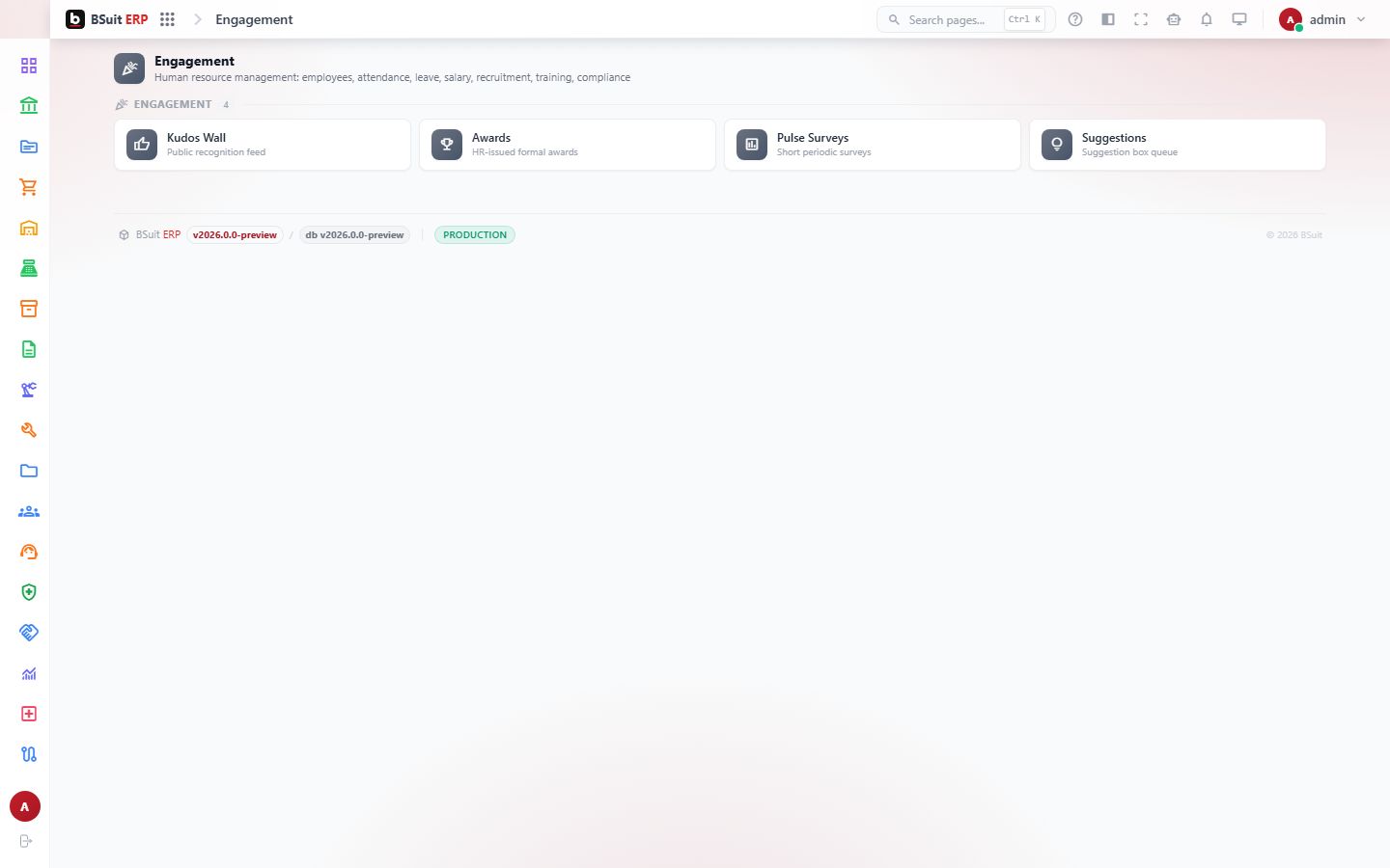 Screenshot of the Engagement page