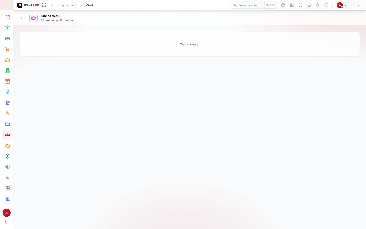 Screenshot of the Kudos Wall page
