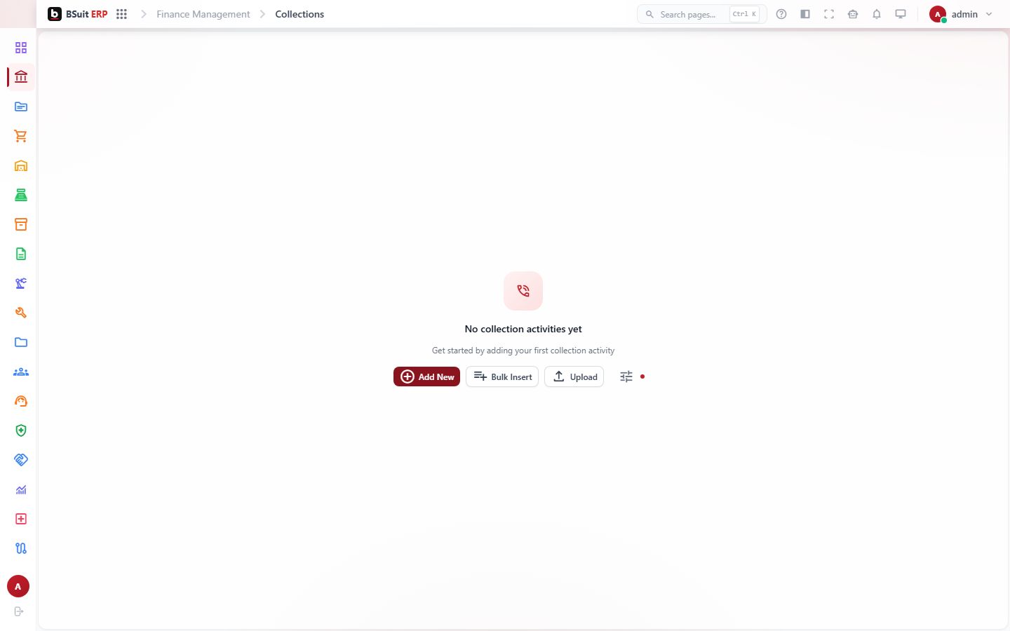 Screenshot of the Collections page