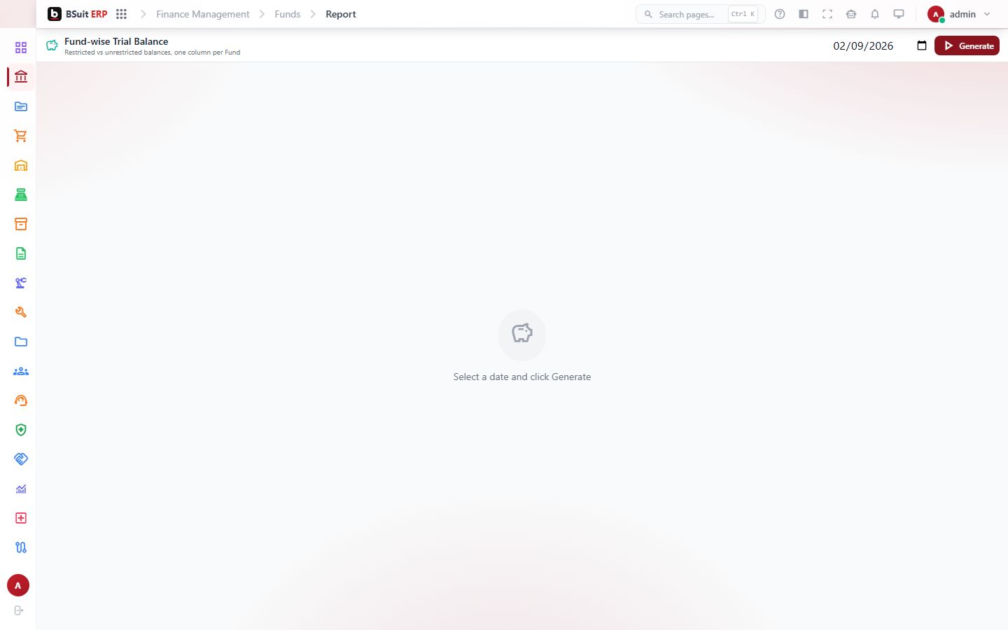 Screenshot of the Report page