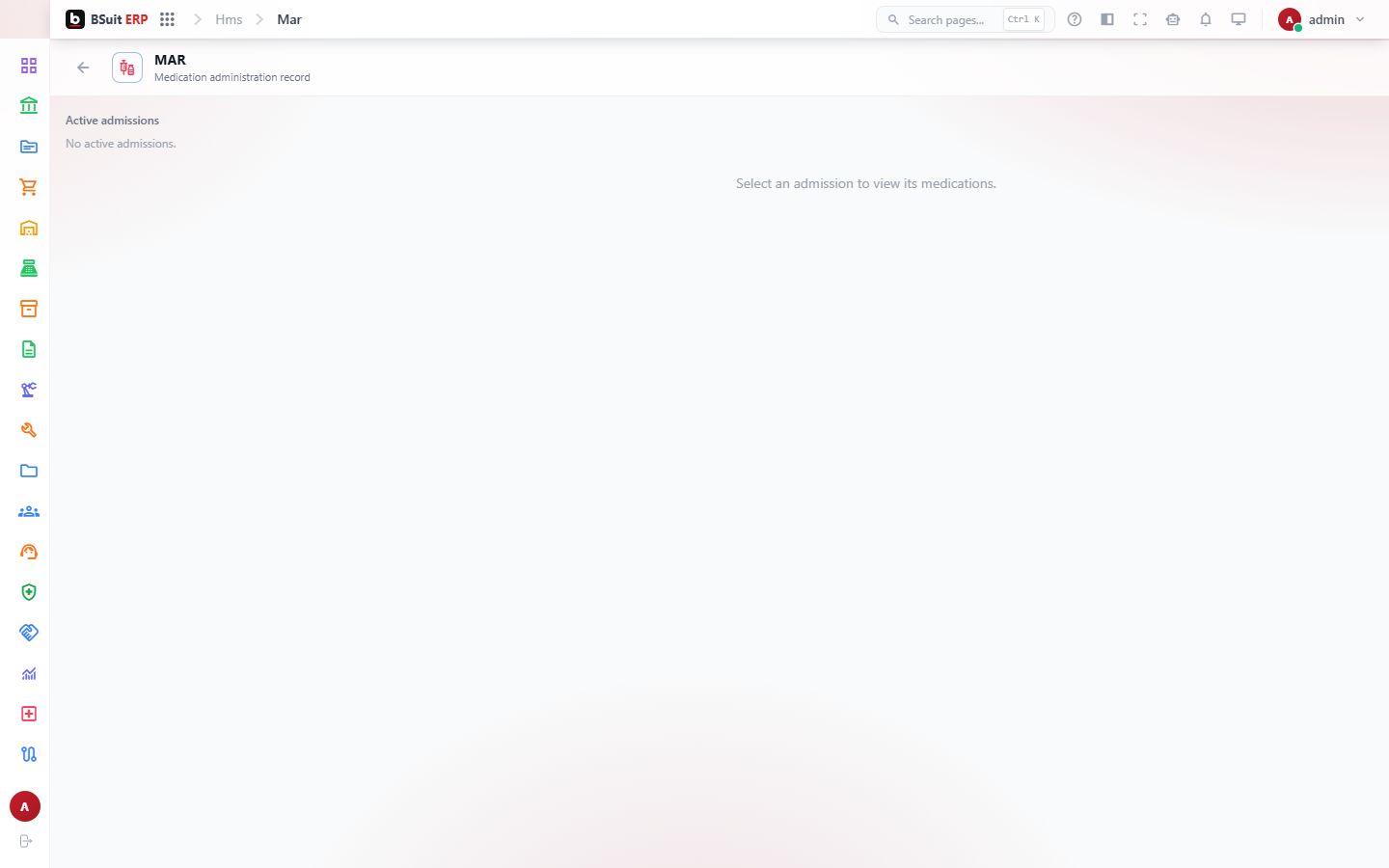 Screenshot of the MAR page