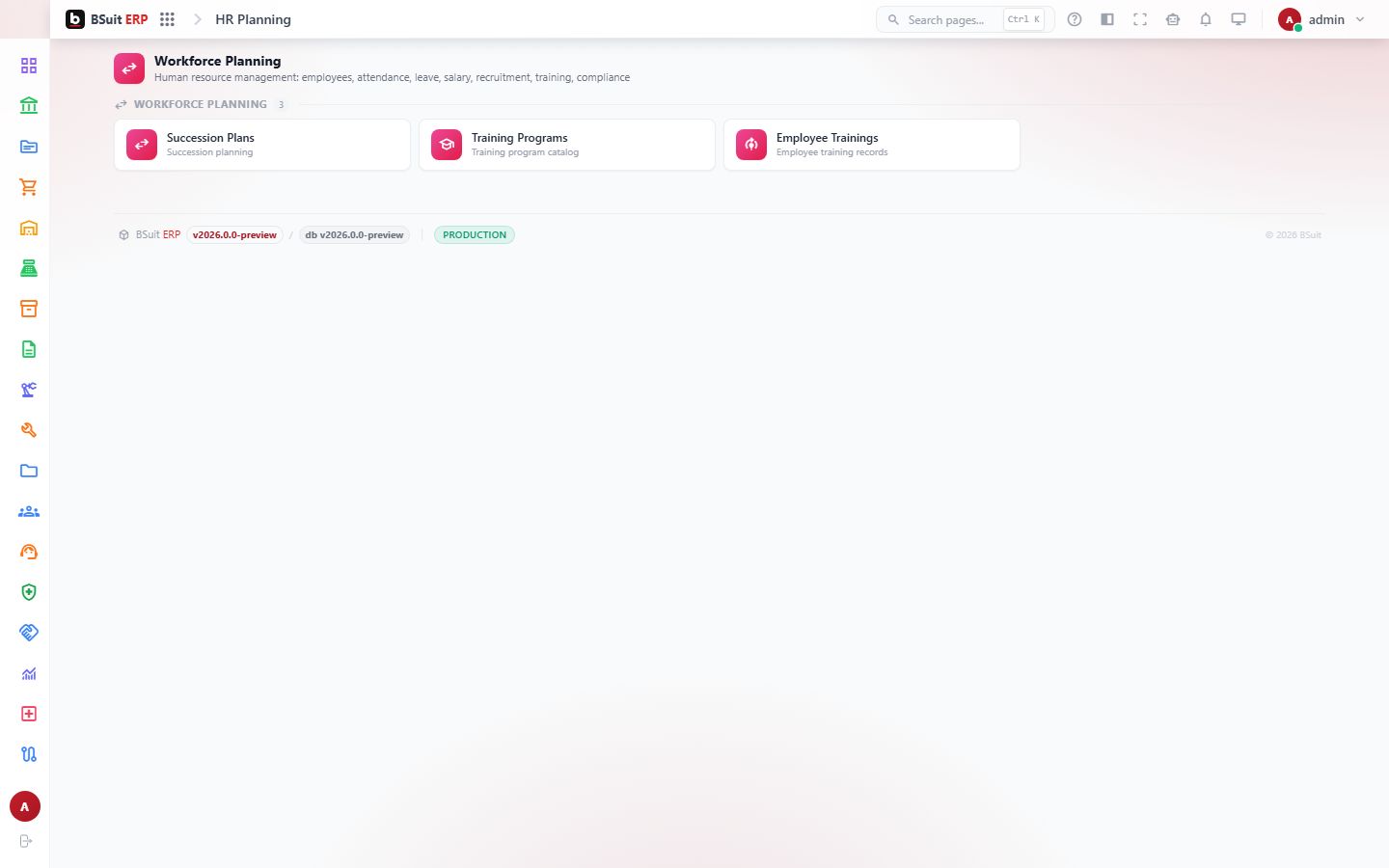 Screenshot of the Hr Planning page