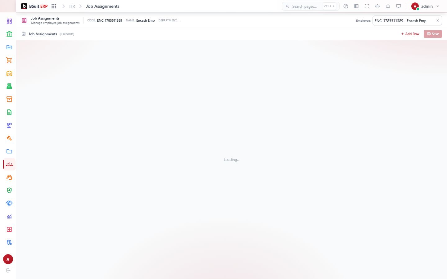 Screenshot of the Job Assignments page