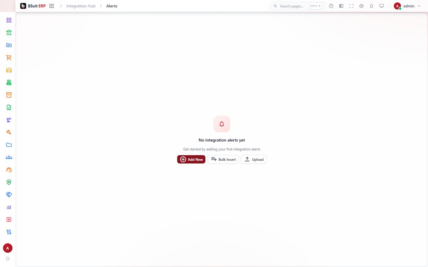 Screenshot of the Alerts page
