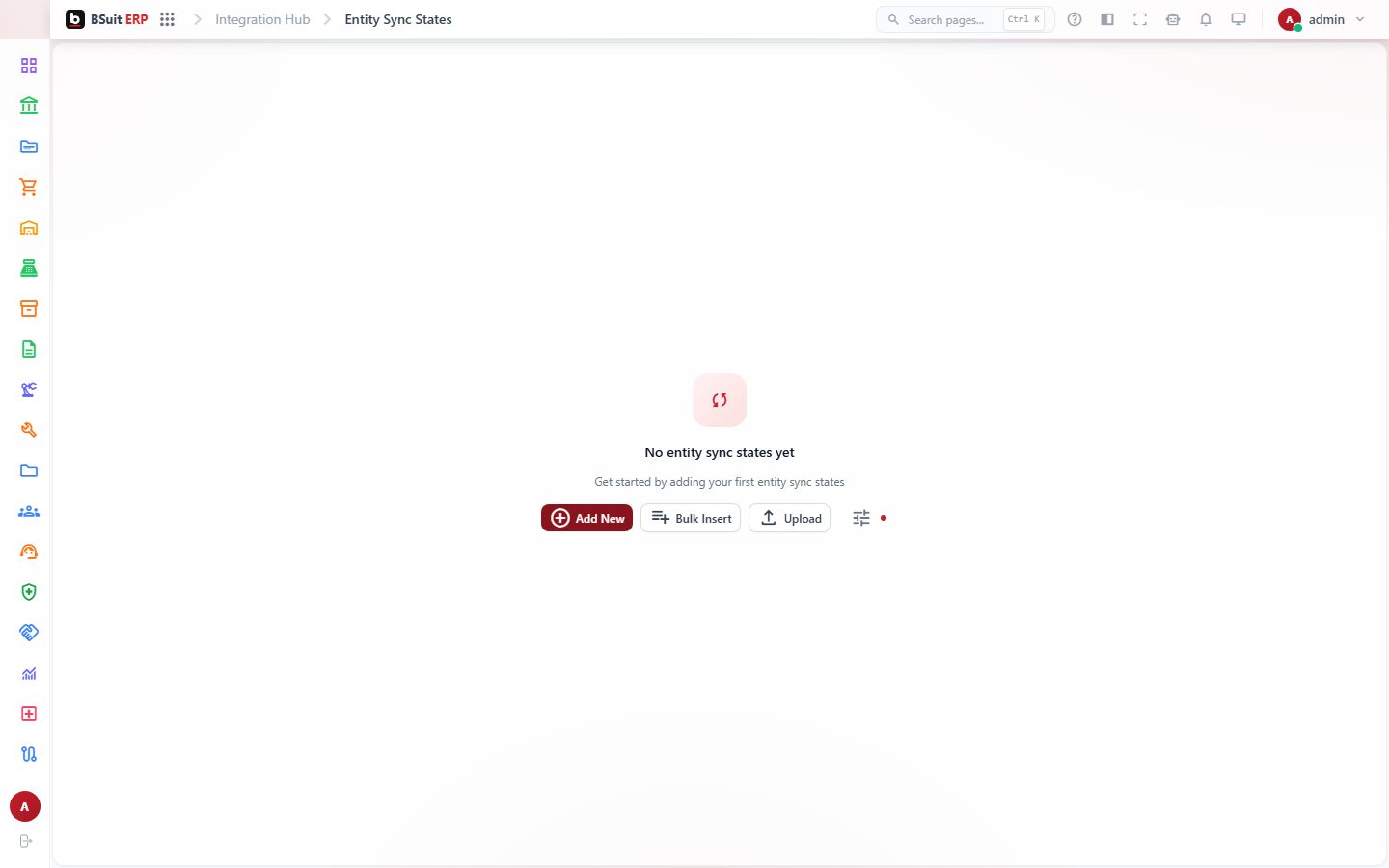 Screenshot of the Entity Sync States page