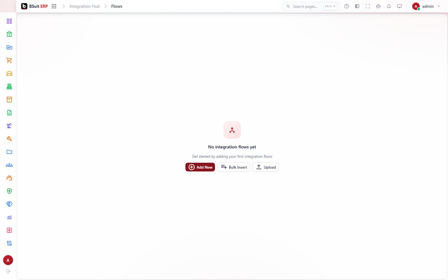 Screenshot of the Flows page