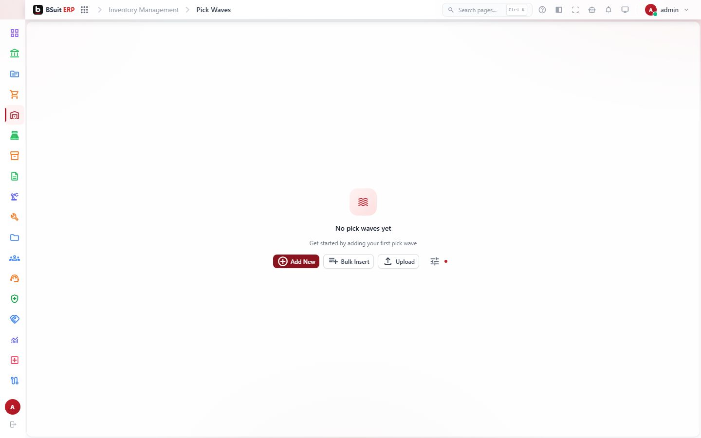 Screenshot of the Pick Waves page