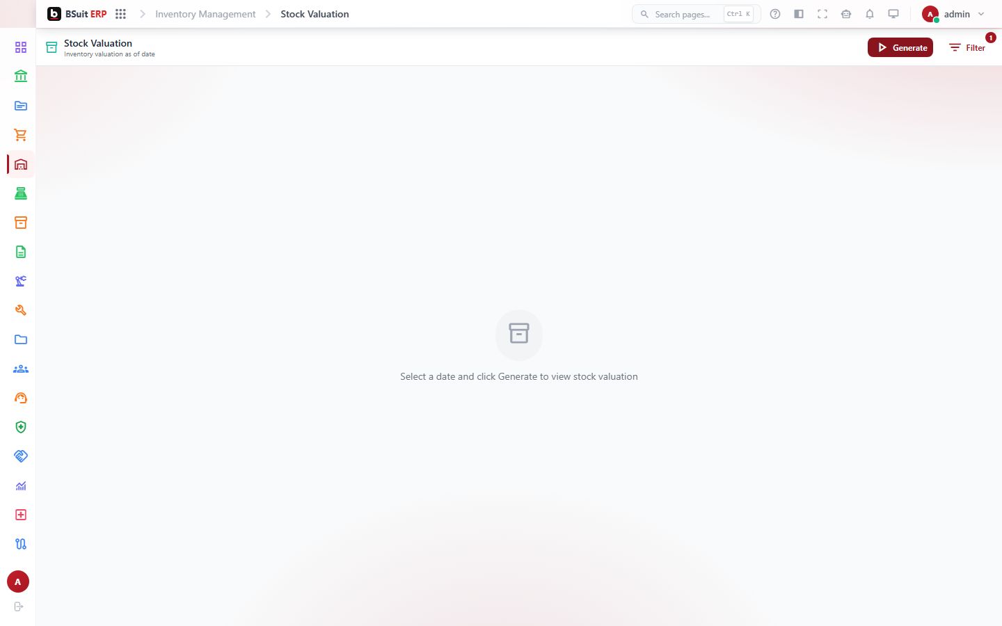 Screenshot of the Stock Valuation page
