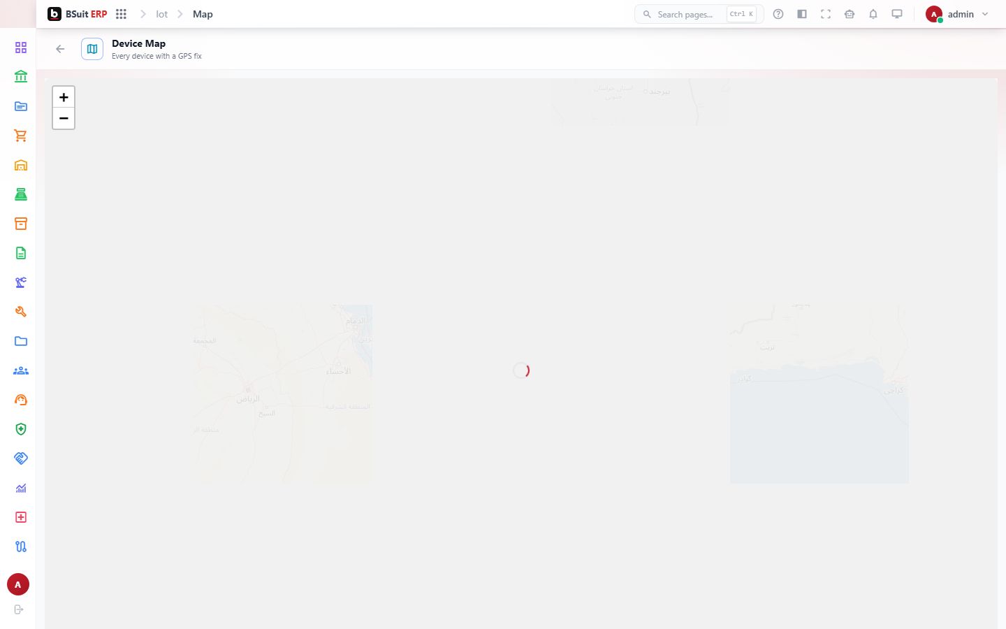 Screenshot of the Device Map page