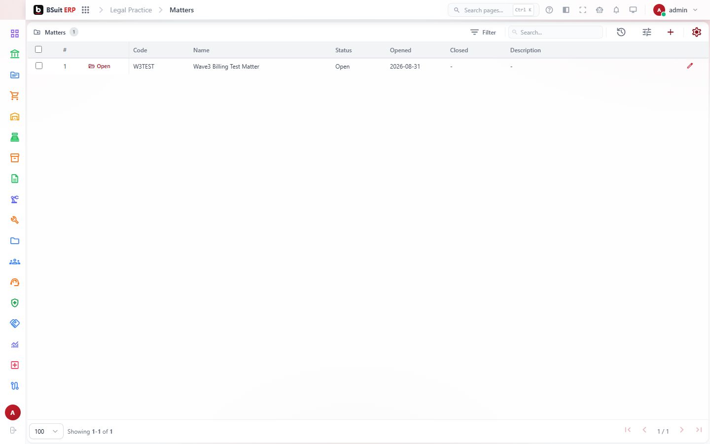 Screenshot of the Matters page