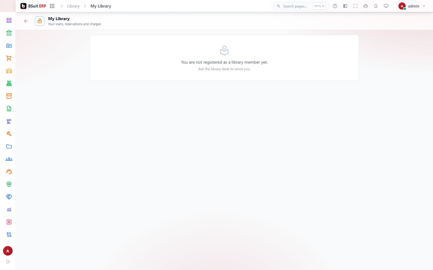 Screenshot of the My Library page
