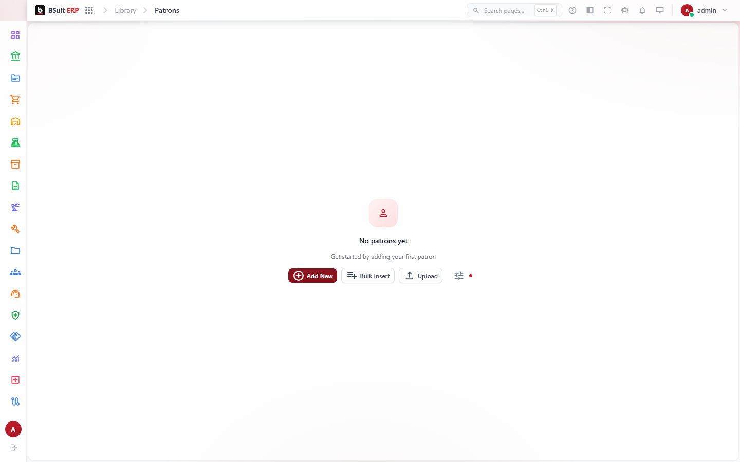 Screenshot of the Patrons page