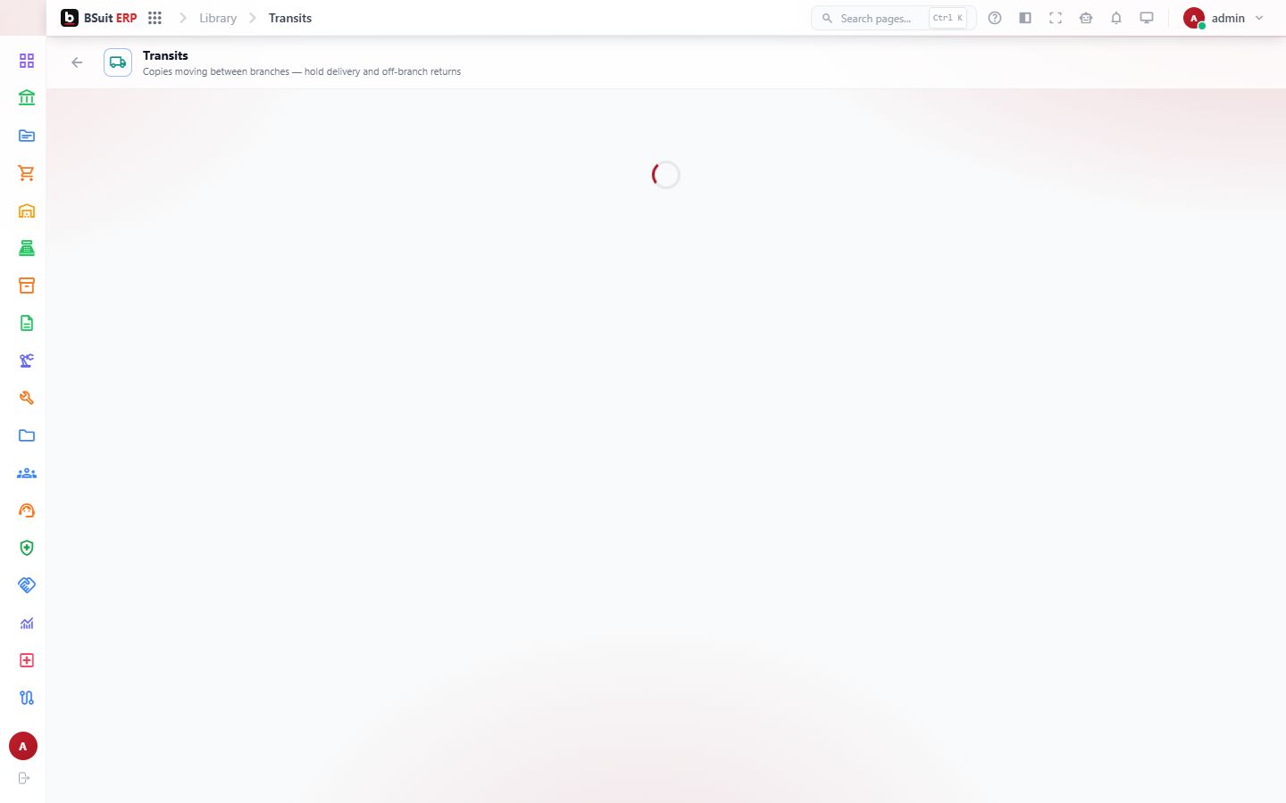 Screenshot of the Transits page