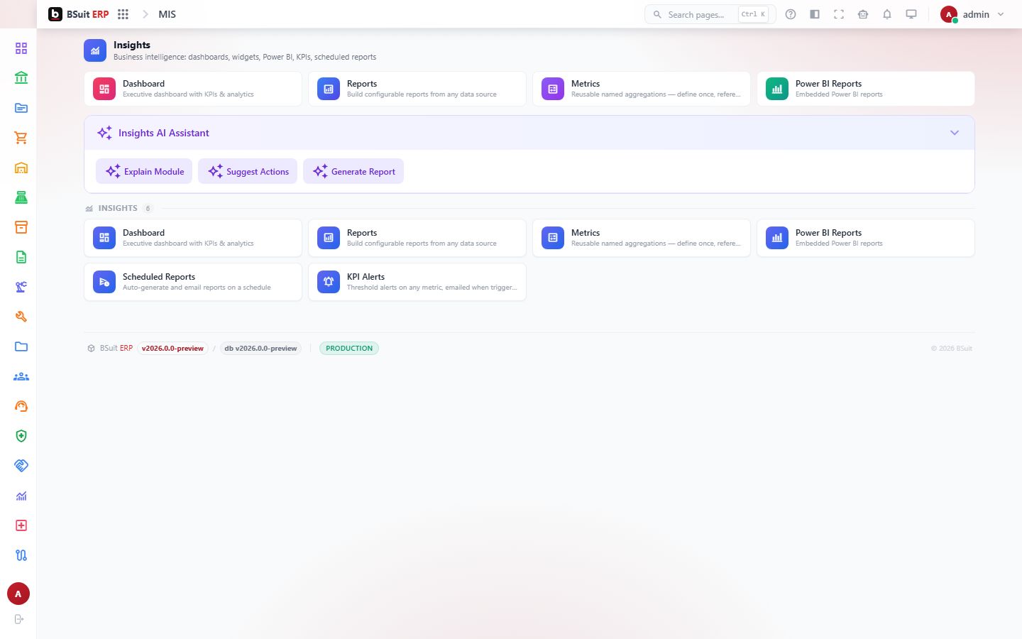 Screenshot of the Mis page