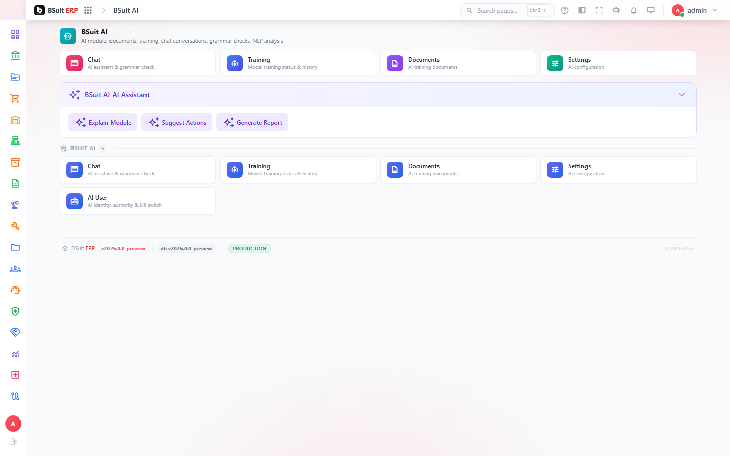 Screenshot of the Getting started with BSuit AI page