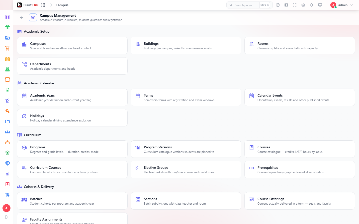 Screenshot of the Getting started with Campus page