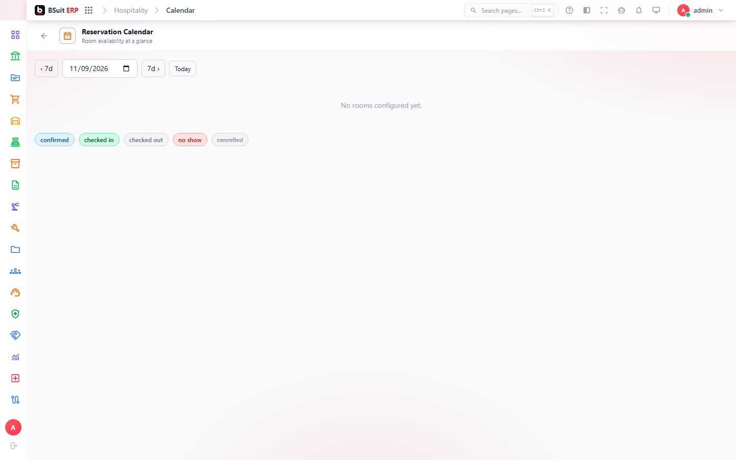 Screenshot of the Getting started with Hospitality page