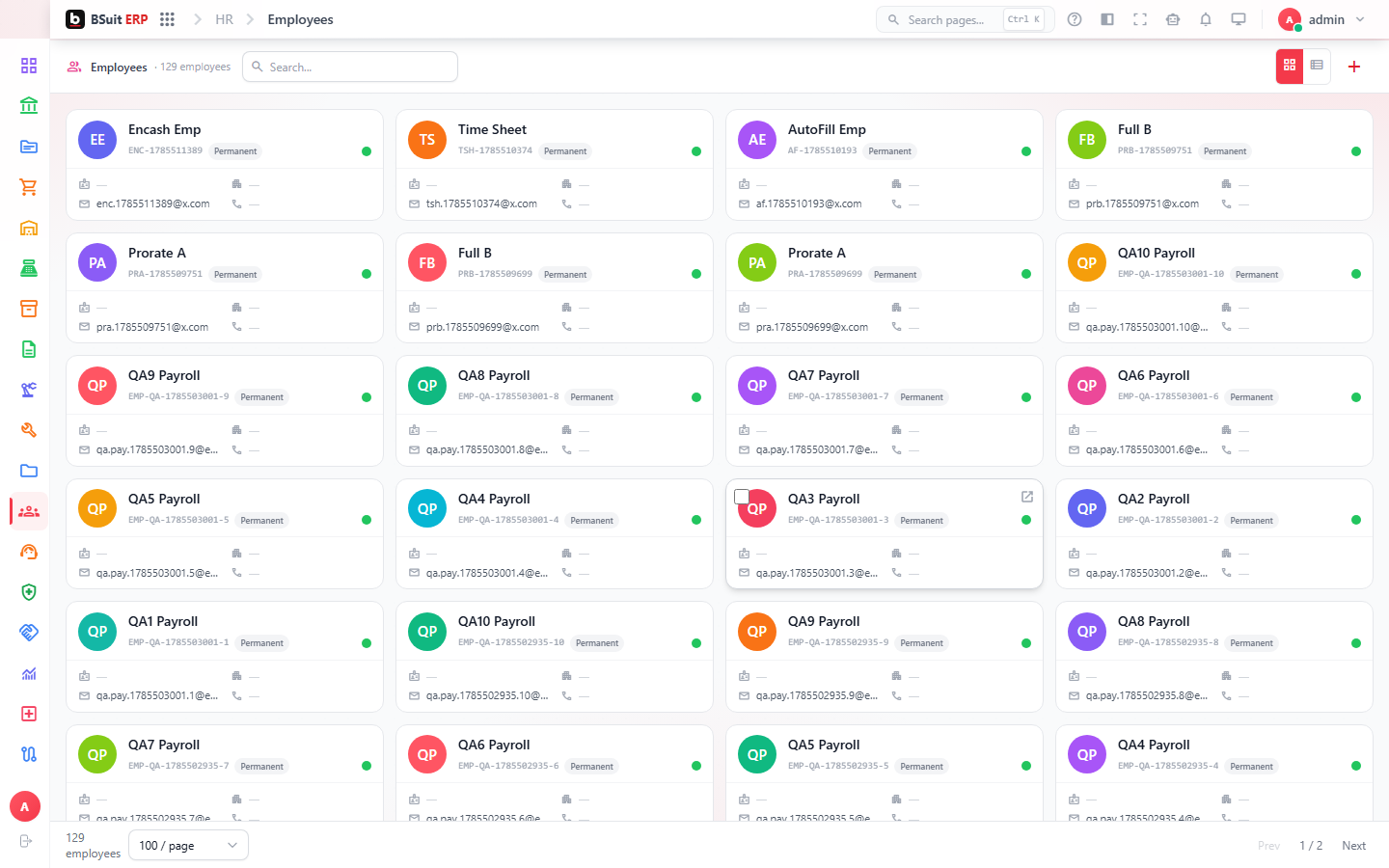 Screenshot of the Getting started with Human Resources page