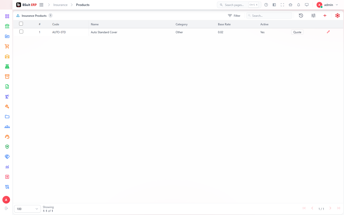Screenshot of the Getting started with Insurance page