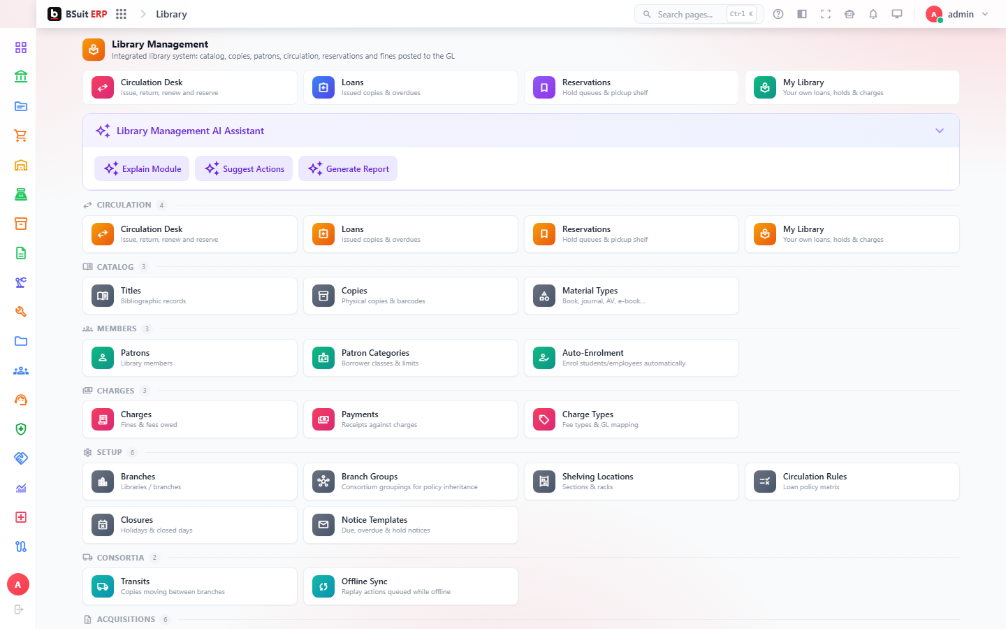 Screenshot of the Getting started with Library page