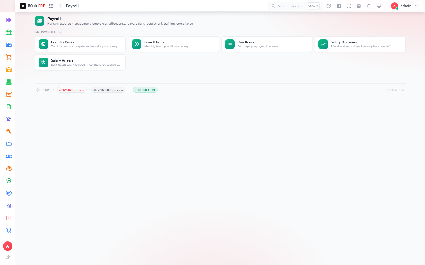 Screenshot of the Getting started with Payroll page