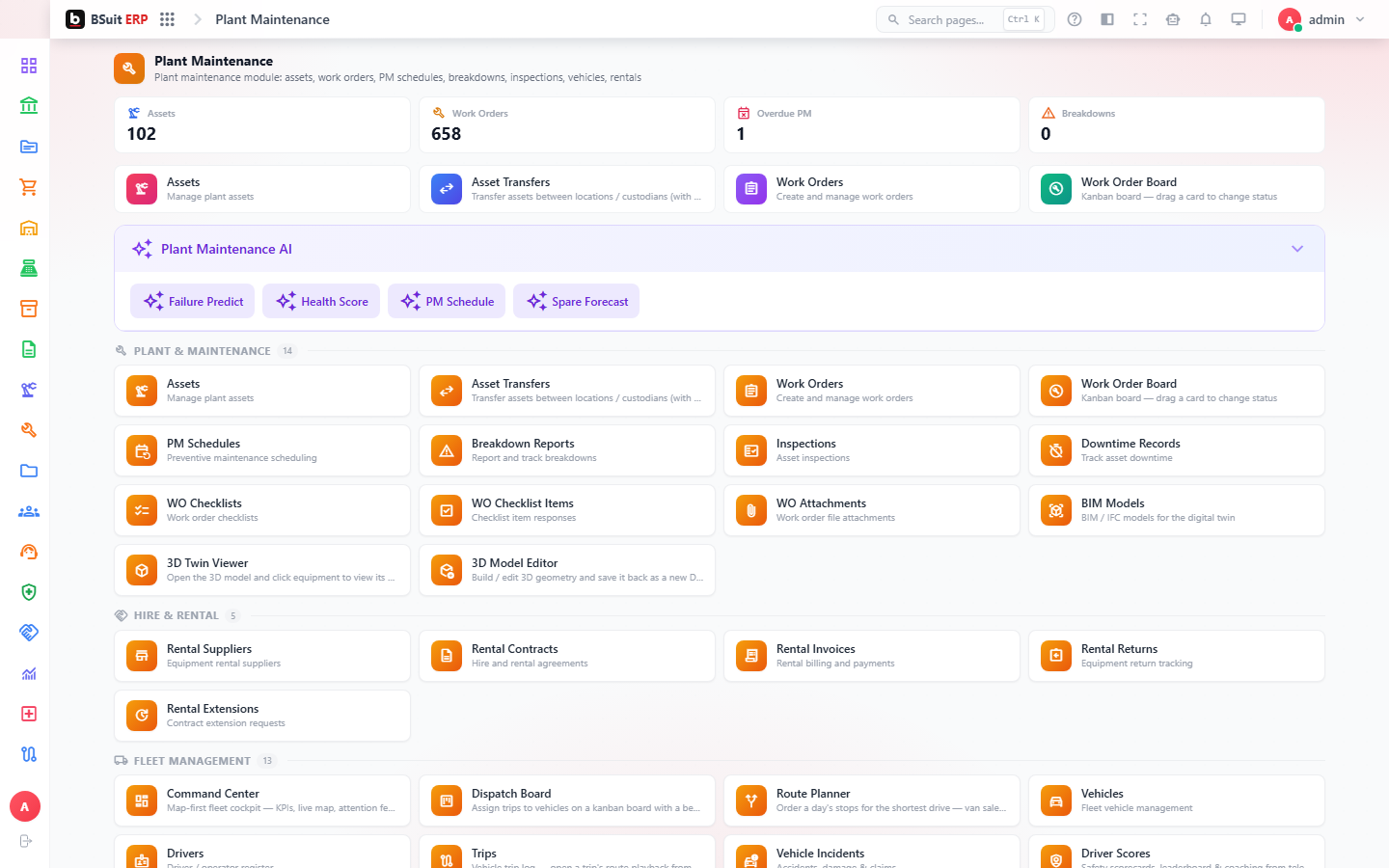 Screenshot of the Getting started with Plant Maintenance page