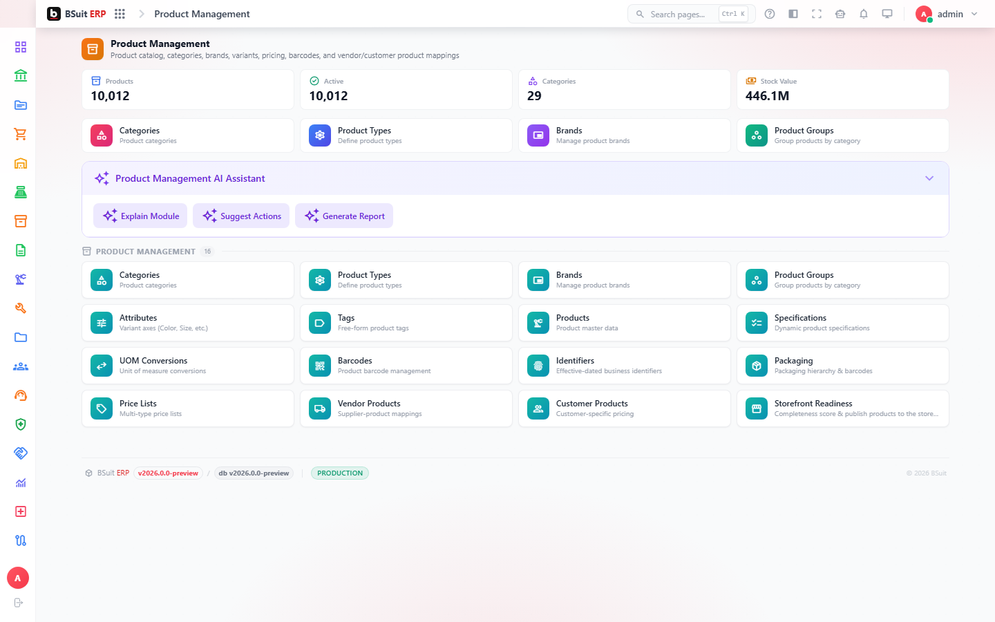 Screenshot of the Getting started with Product Management page