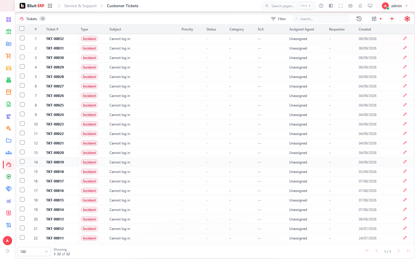 Screenshot of the Getting started with Service & Support page