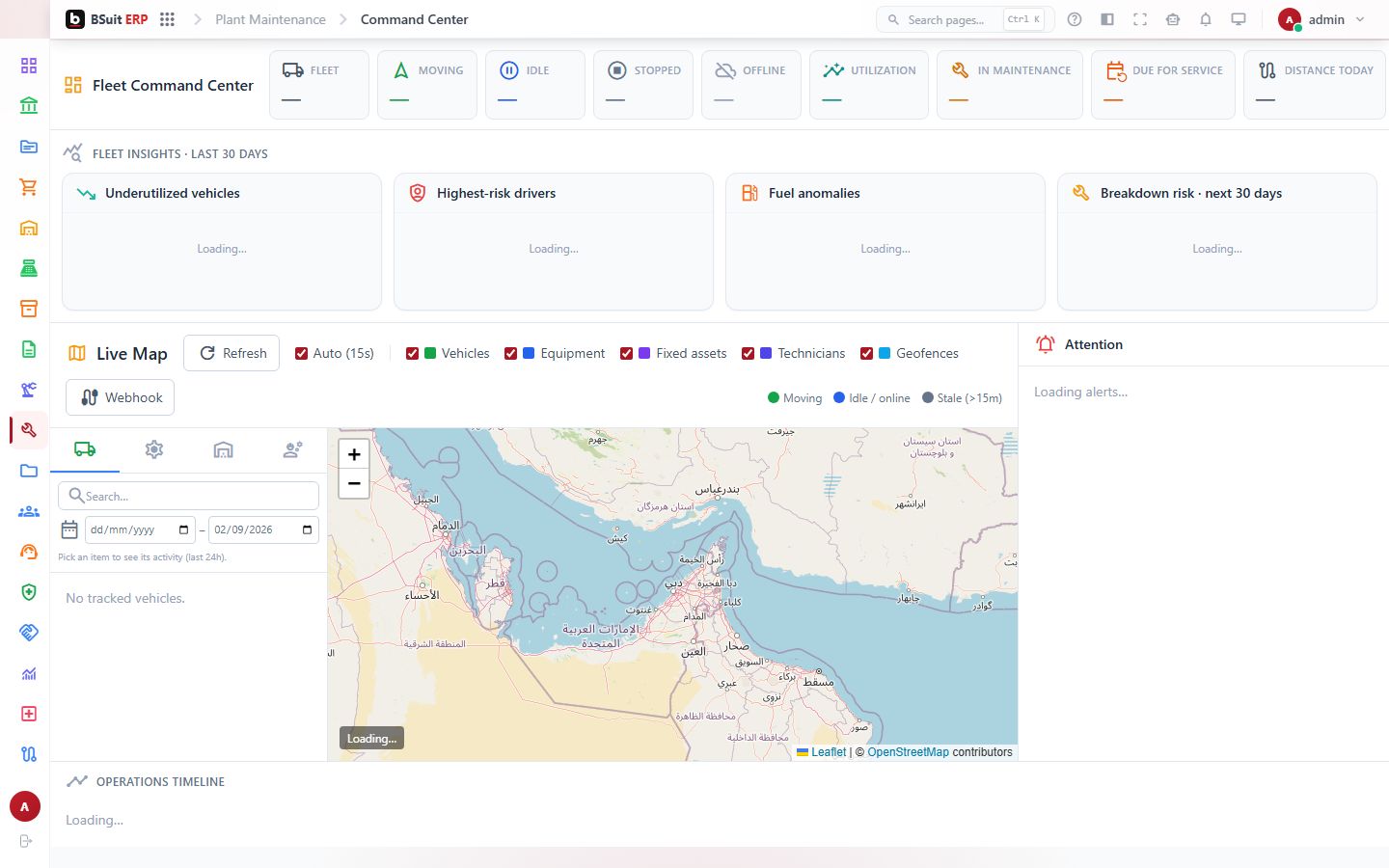 Screenshot of the Underutilized vehicles page