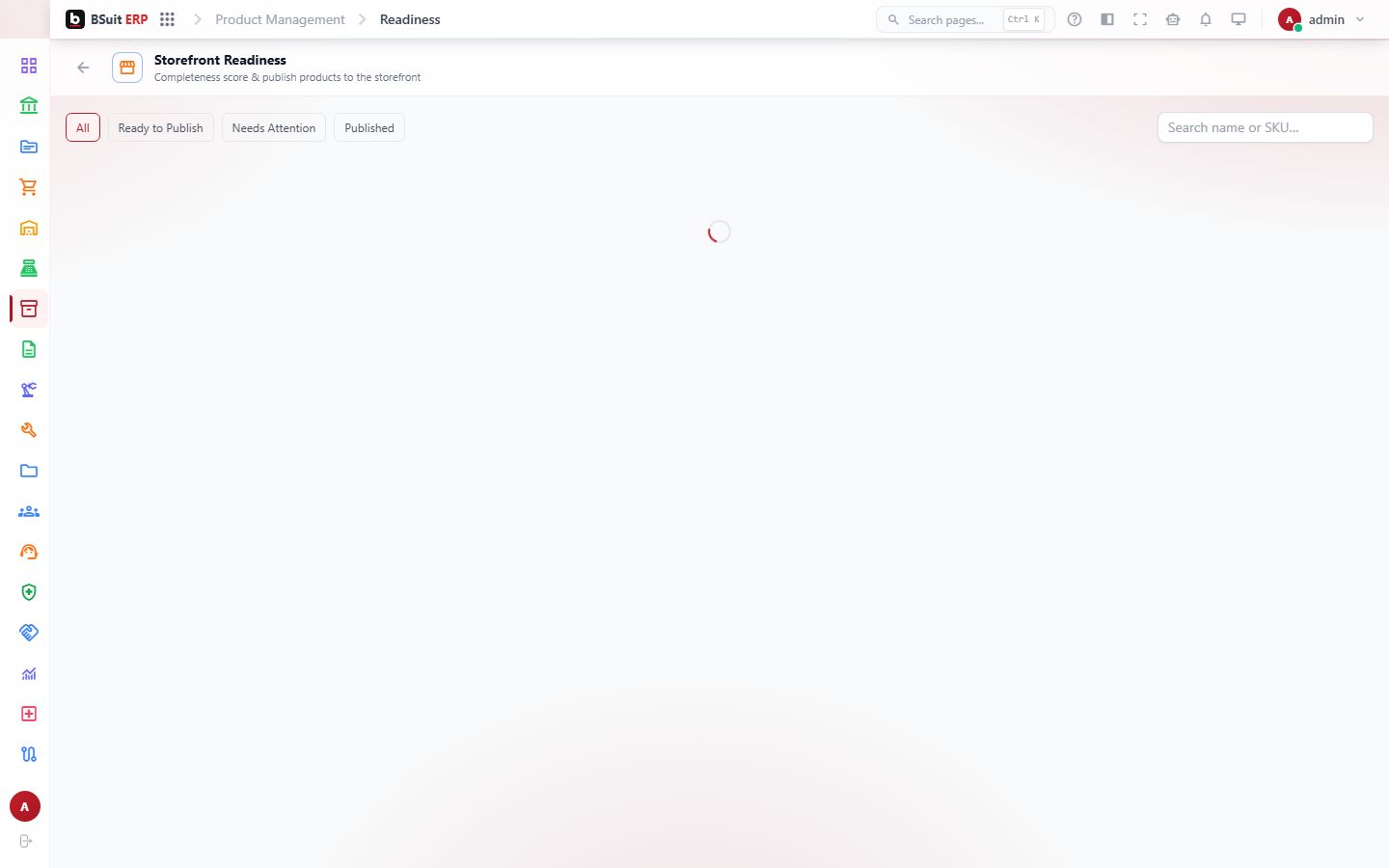 Screenshot of the Storefront Readiness page