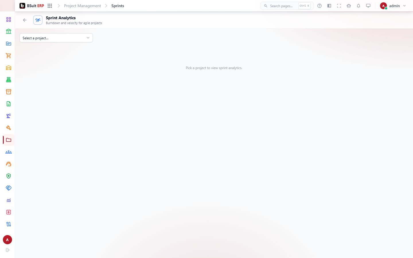 Screenshot of the Sprint Analytics page