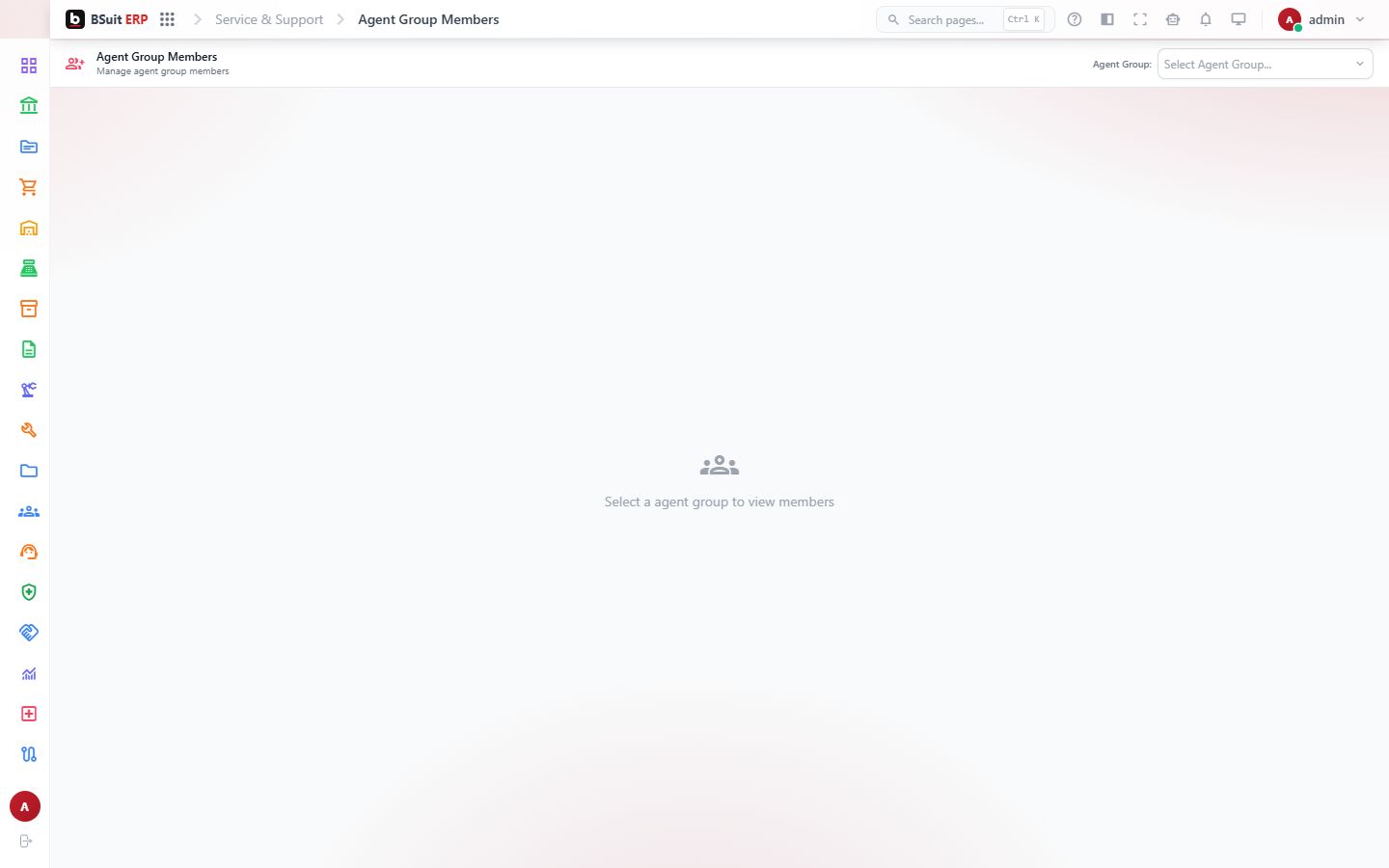 Screenshot of the Agent Group Members page